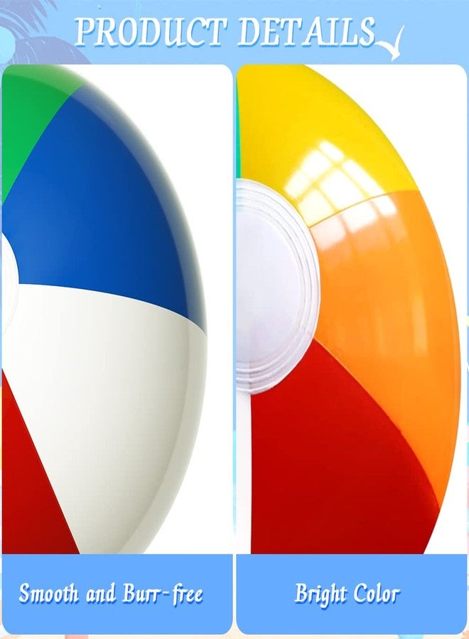 Cedtioaus Beach Ball, 12 Pcs Beach Balls Bulk, 12" Inflatable Beach Balls for Kids, Pool Party Summer Beach Birthday Gift (Rainbow Colored) - Image 2