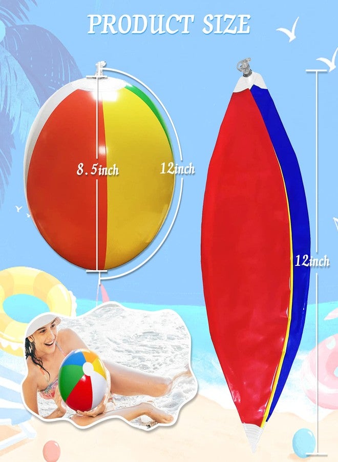 Cedtioaus Beach Ball, 12 Pcs Beach Balls Bulk, 12" Inflatable Beach Balls for Kids, Pool Party Summer Beach Birthday Gift (Rainbow Colored) - Image 4