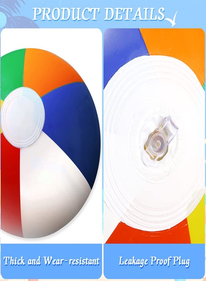 Cedtioaus Beach Ball, 12 Pcs Beach Balls Bulk, 12" Inflatable Beach Balls for Kids, Pool Party Summer Beach Birthday Gift (Rainbow Colored) - Image 3