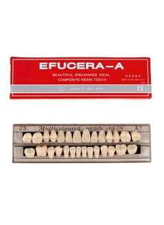 HaLunhi Composite Resin Teeth，28 Pieces False Teeth，Whole Teeth Synthetic Polymer Denture Teeth，23 Shade A3 Upper + Lower Dental Materials for Replacement  - Image 1