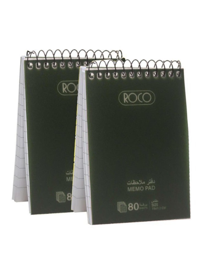 2-Piece A7 Spiral Bound Memo Notebook