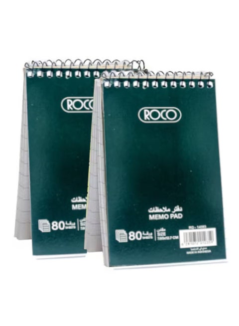 2-Piece A7 Spiral Bound Memo Notebook
