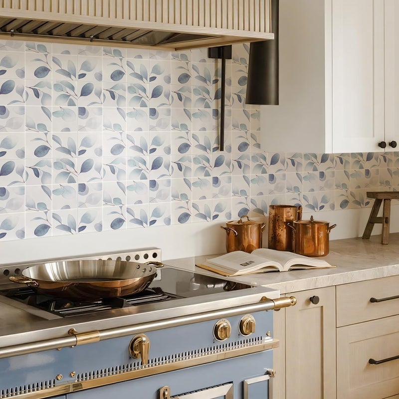 SVNOOC Peel & Stick Tile Stickers Waterproof Self-Adhesive Backsplash Stickers for Kitchen Bathroom Decor 10 Pack 11.8''x11.8'' (Blue) - Image 2