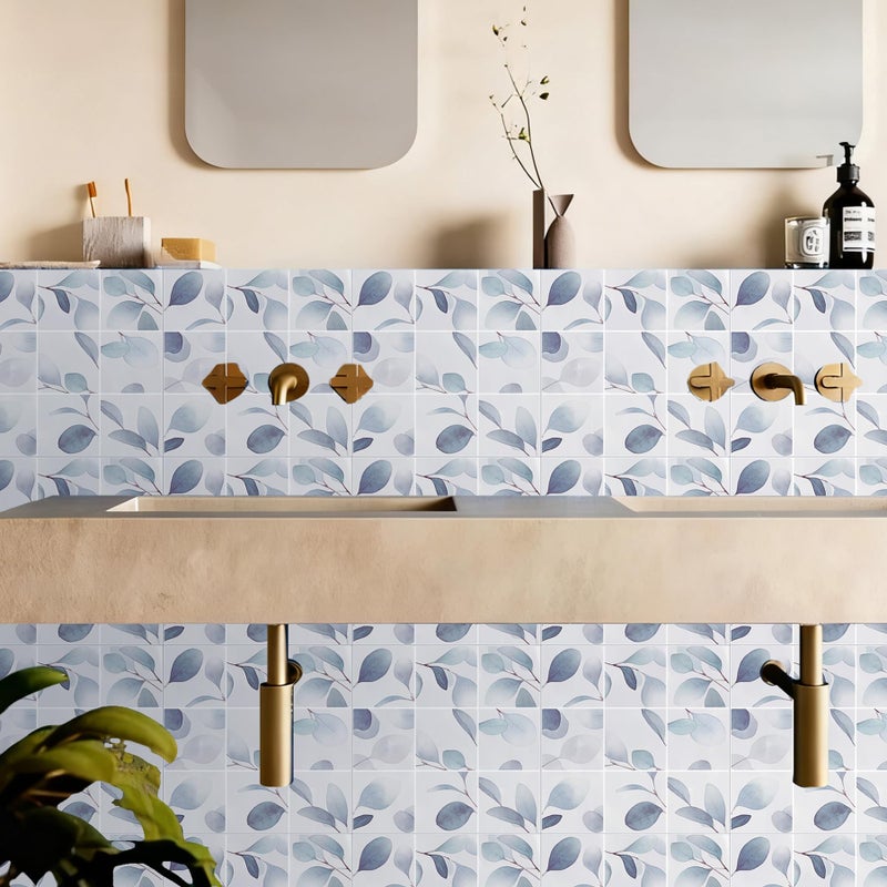 SVNOOC Peel & Stick Tile Stickers Waterproof Self-Adhesive Backsplash Stickers for Kitchen Bathroom Decor 10 Pack 11.8''x11.8'' (Blue) - Image 5