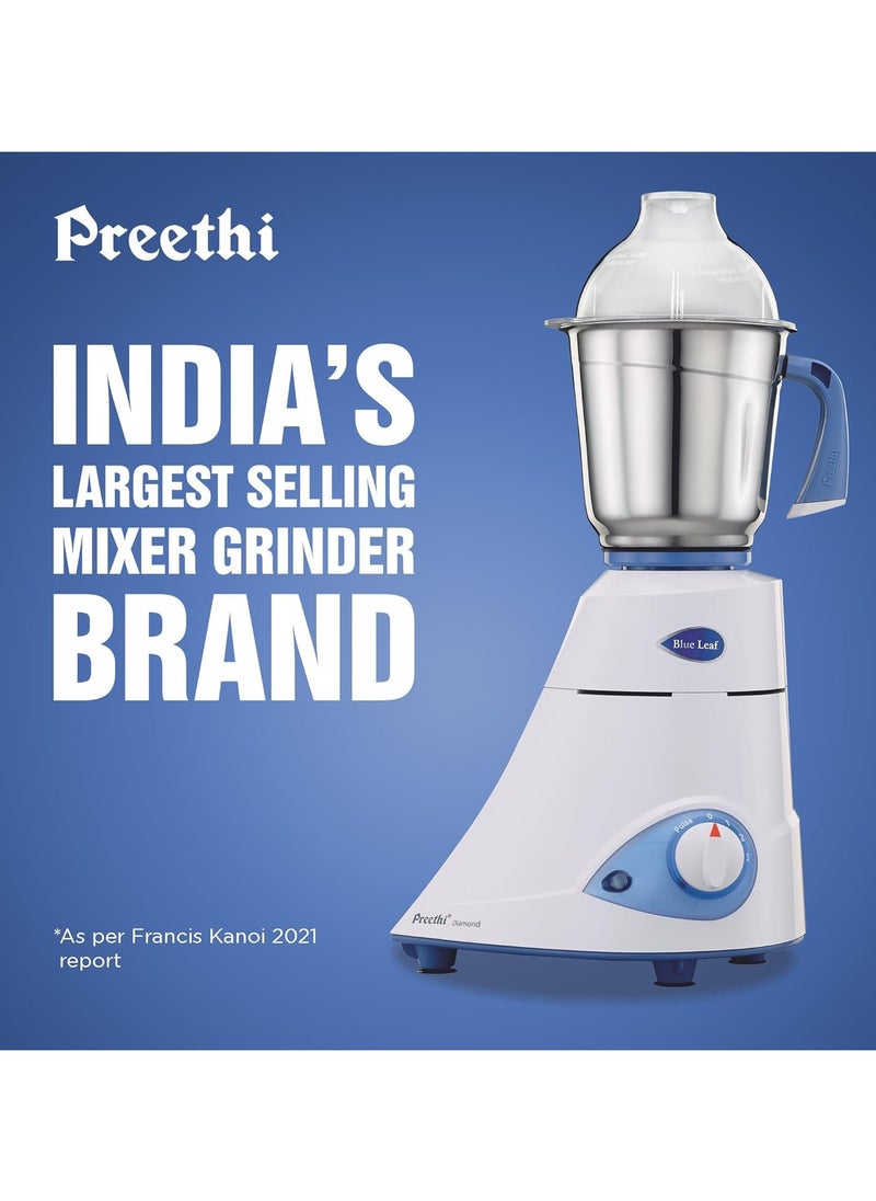 Generic - Preethi Blue Leaf Diamond MG-214 750Watt Mixer Grinder with 3 Jars - Image 1