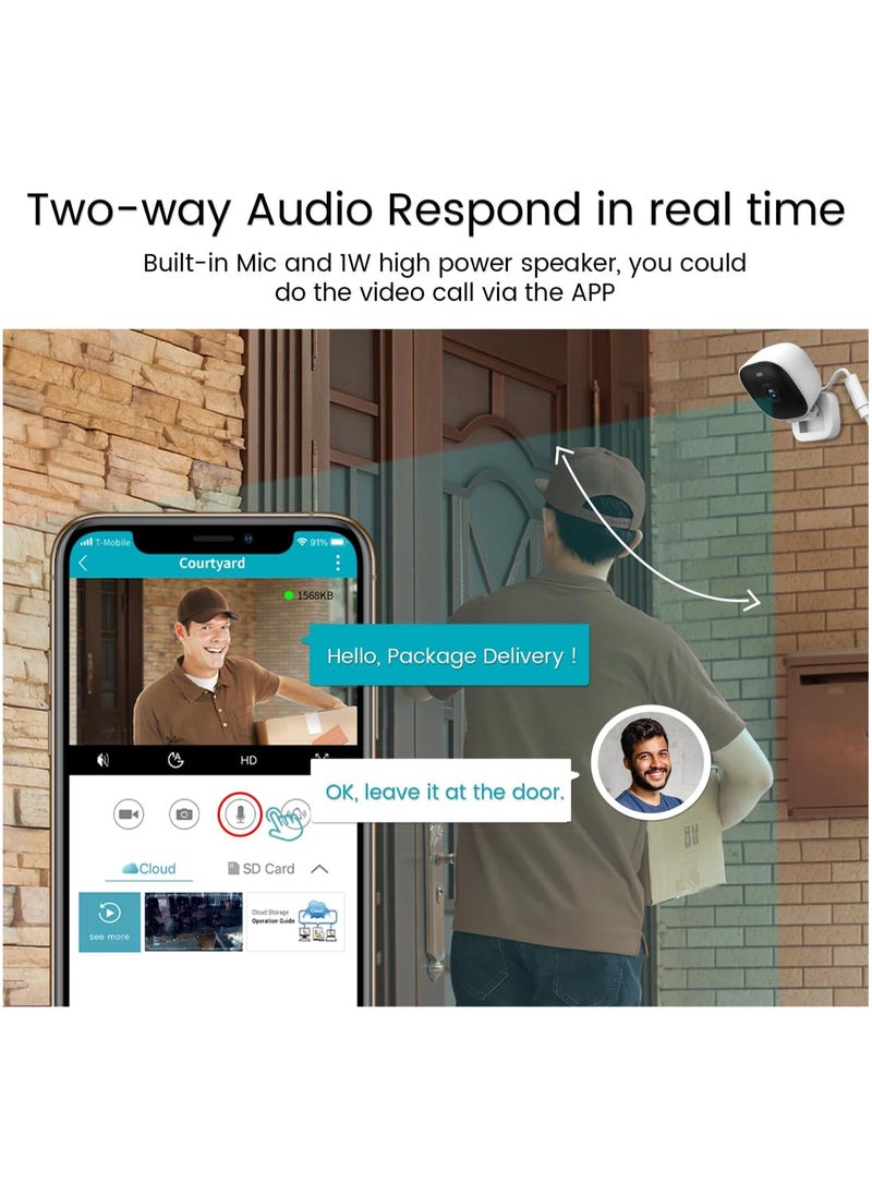 SYOSI - Security Cameras, Outdoor/Indoor Camera for Home Security,  2.5K/4MP Wireless Cameras, AI Motion Detection, Color Night Vision, 2-Way Talk, Cloud/SD Card Storage, Support Alexa & 2.4G WiFi - Image 1