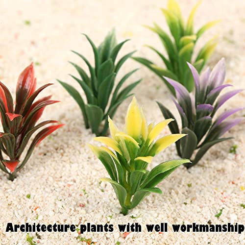 Yetaha 100PCS Mixed Model Plants, Colorful Flowering Plants, Railway Park Garden Scene Architecture Ornament Scenery, Railroad Layout Scene Decoration - Image 5