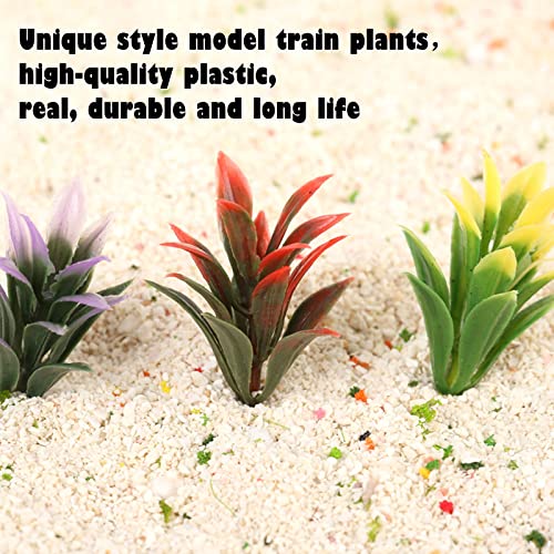 Yetaha 100PCS Mixed Model Plants, Colorful Flowering Plants, Railway Park Garden Scene Architecture Ornament Scenery, Railroad Layout Scene Decoration - Image 4