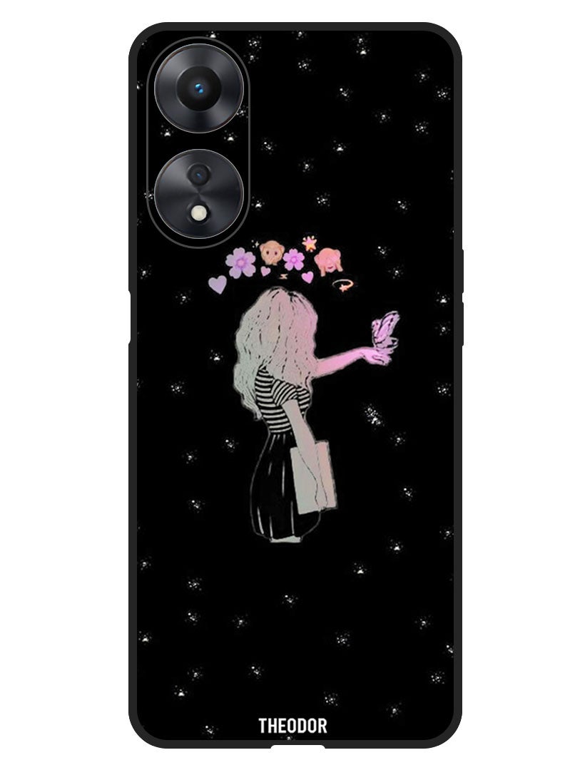 Theodor Protective Case Anti Scratch Shock Proof Bumper Cover For Oppo A1 5G Girl Butterfly - Image 1