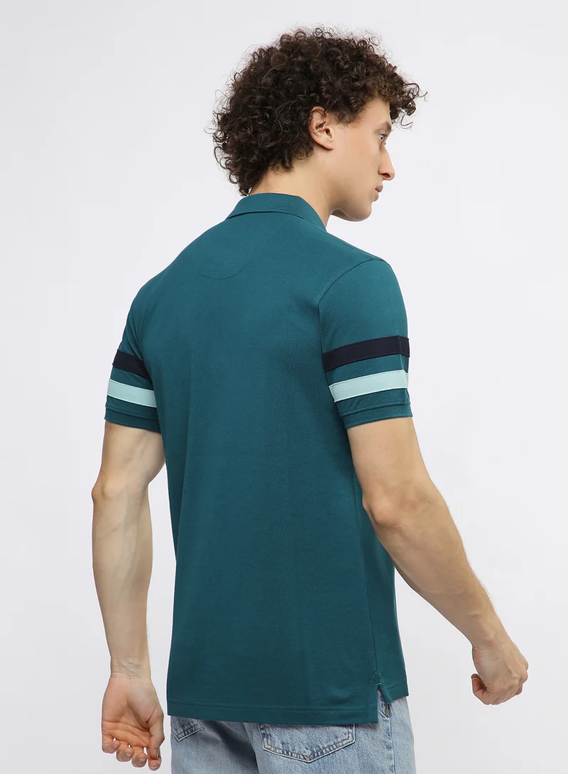 BEVERLY HILLS POLO CLUB Logo Stripe Sleeve Polo