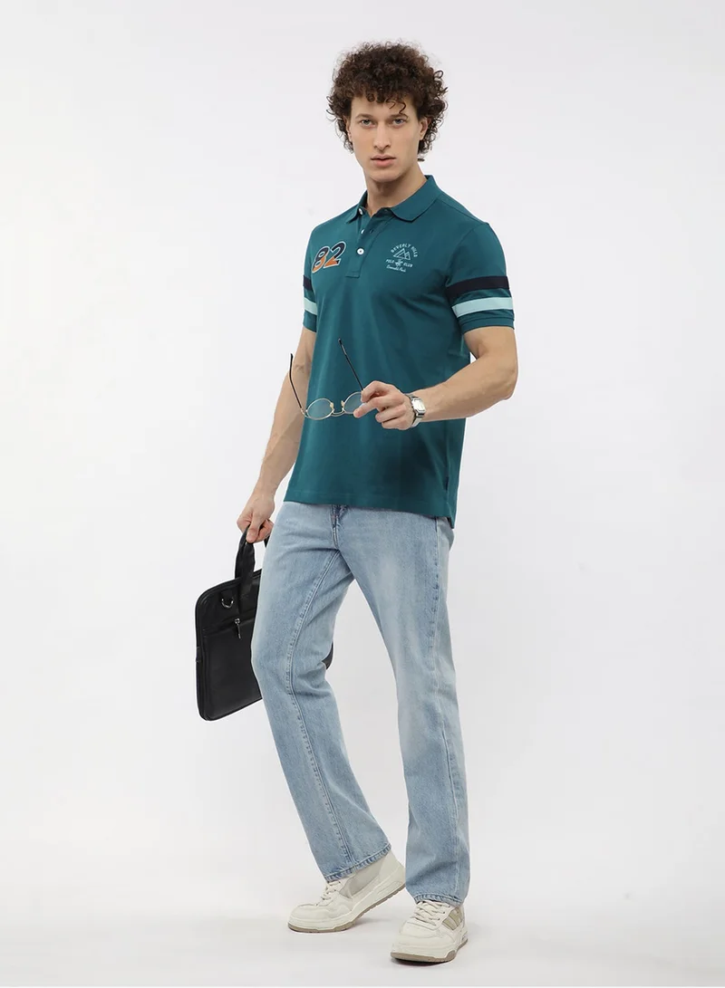BEVERLY HILLS POLO CLUB  Logo Stripe Sleeve Polo for Men | Best Price UAE