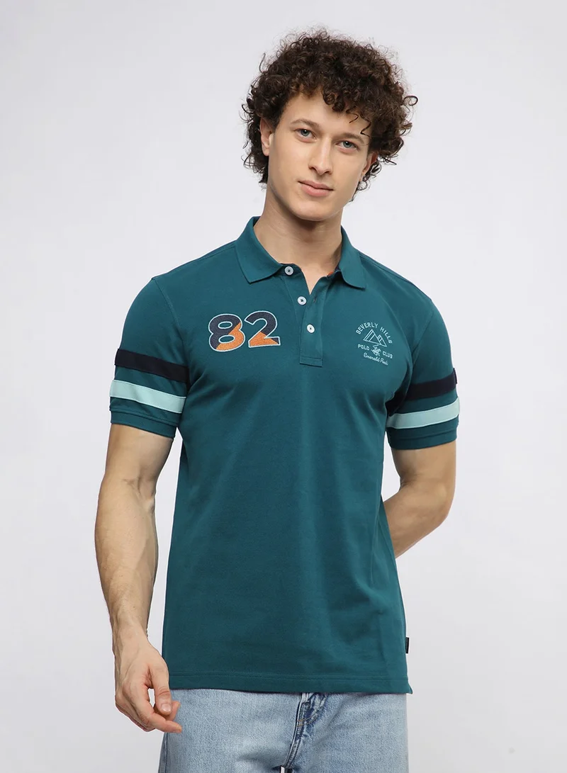 Logo Stripe Sleeve Polo