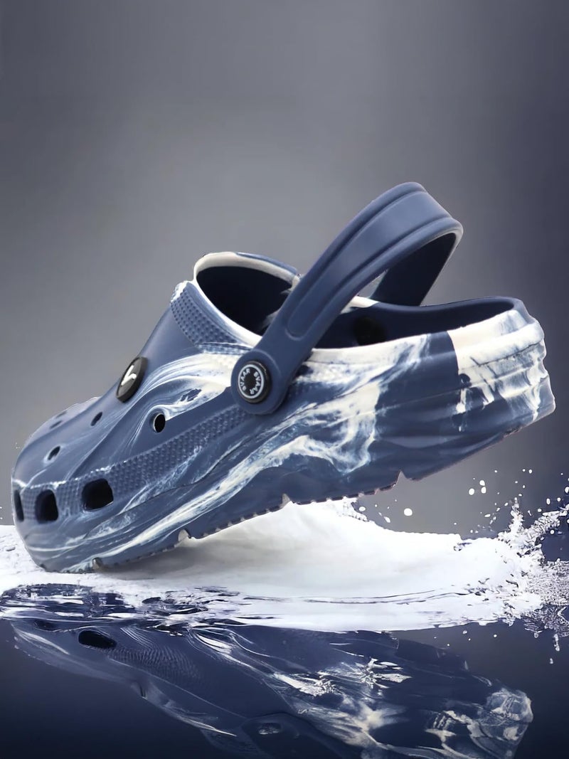 SVAAR Men's Marble Effect Classic Clogs || Sandals with Adjustable Back Strap for Men - Image 2