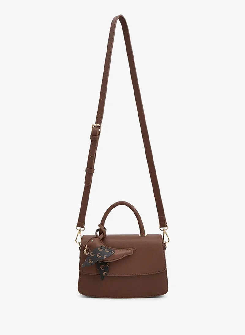 لو كونفورت Monogram Bird Charm Satchel Bag With Adjustable Strap