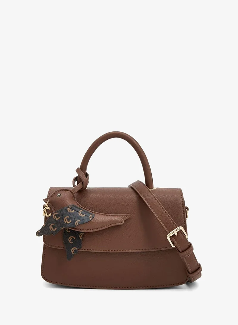 لو كونفورت Monogram Bird Charm Satchel Bag With Adjustable Strap