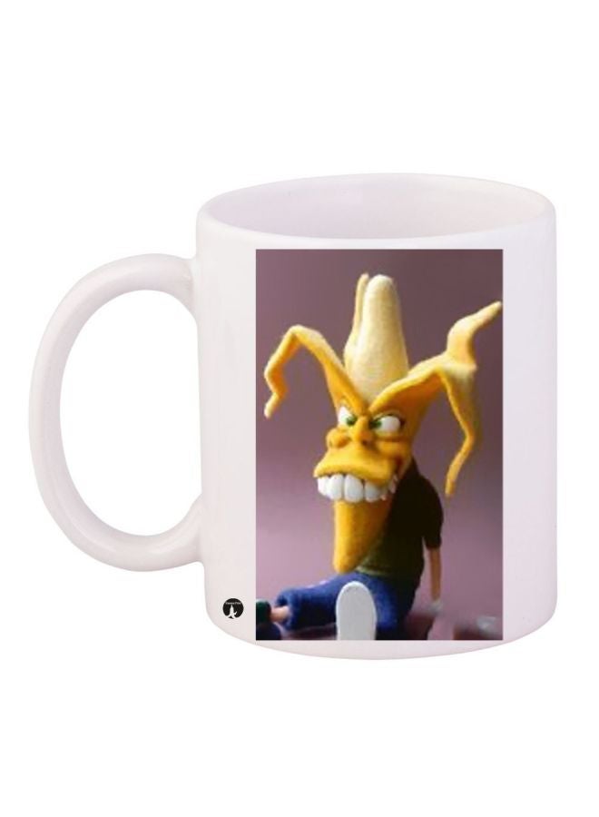 Banana Printed Coffee Mug White/Blue/Purple 11ounce