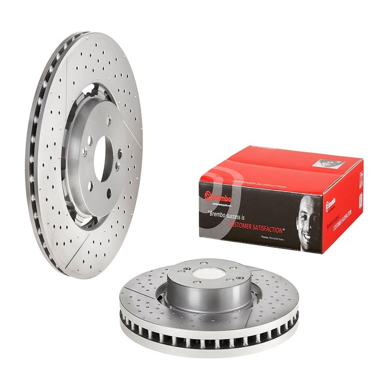 Brembo 09.A945.33 Dual Cast vented drilled/grooved Front Brake Rotor MERCEDES-BENZ OE# A2124210512 - Image 2