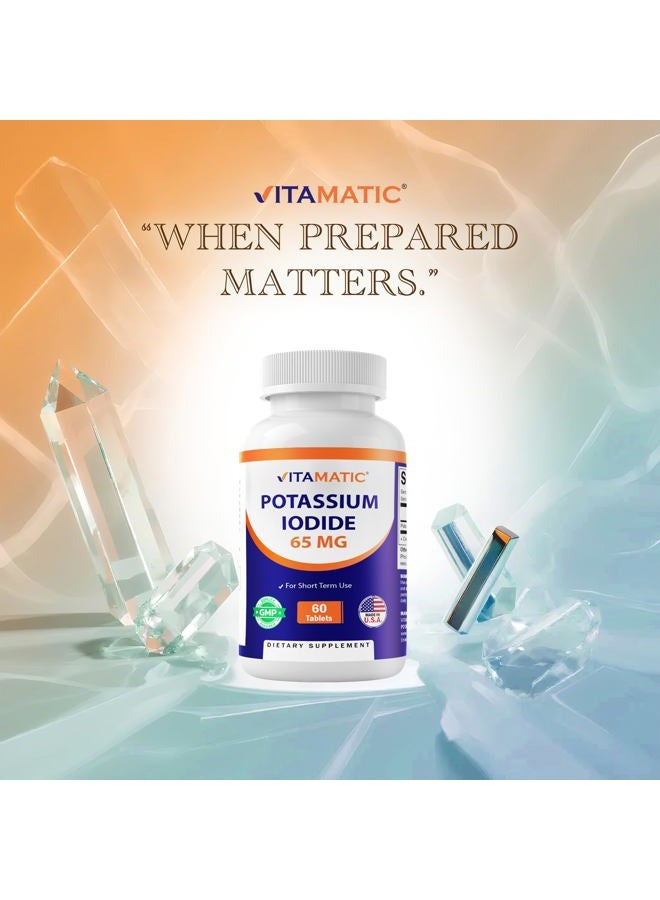 Vitamatic Potassium Iodide 65mg Per Serving - 60 Tablets - Thyroid Support - KI Pills (60 Count (Pack of 2)) - Image 4