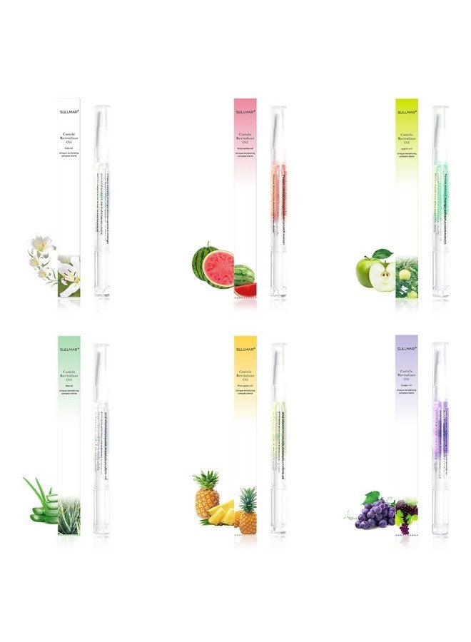 SULLMAR Cuticle Oil Pen Sweet Almond Nail Growth Serum And Repair Treatment Hydrating Oil For Dry Cuticles And Skin Cuticle Buddy Revitalize Nails With Radiant Nail Growth Oil (6Pcs Pens) - Image 1