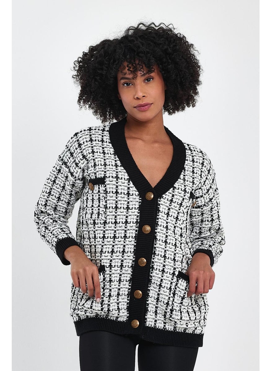 Alexander Gardi Patterned Pocket Knitted Cardigan (A91022-S)  - Image 1