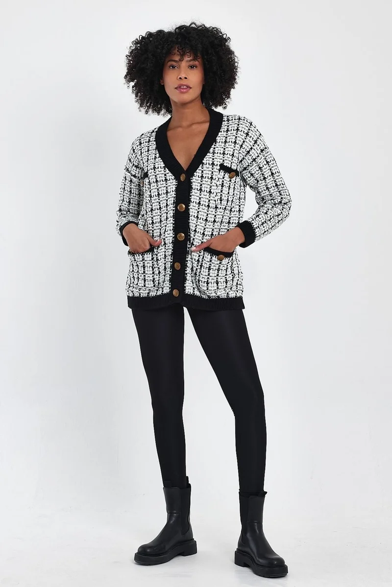 الكسندر جاردي Patterned Pocket Knitted Cardigan (A91022-S)