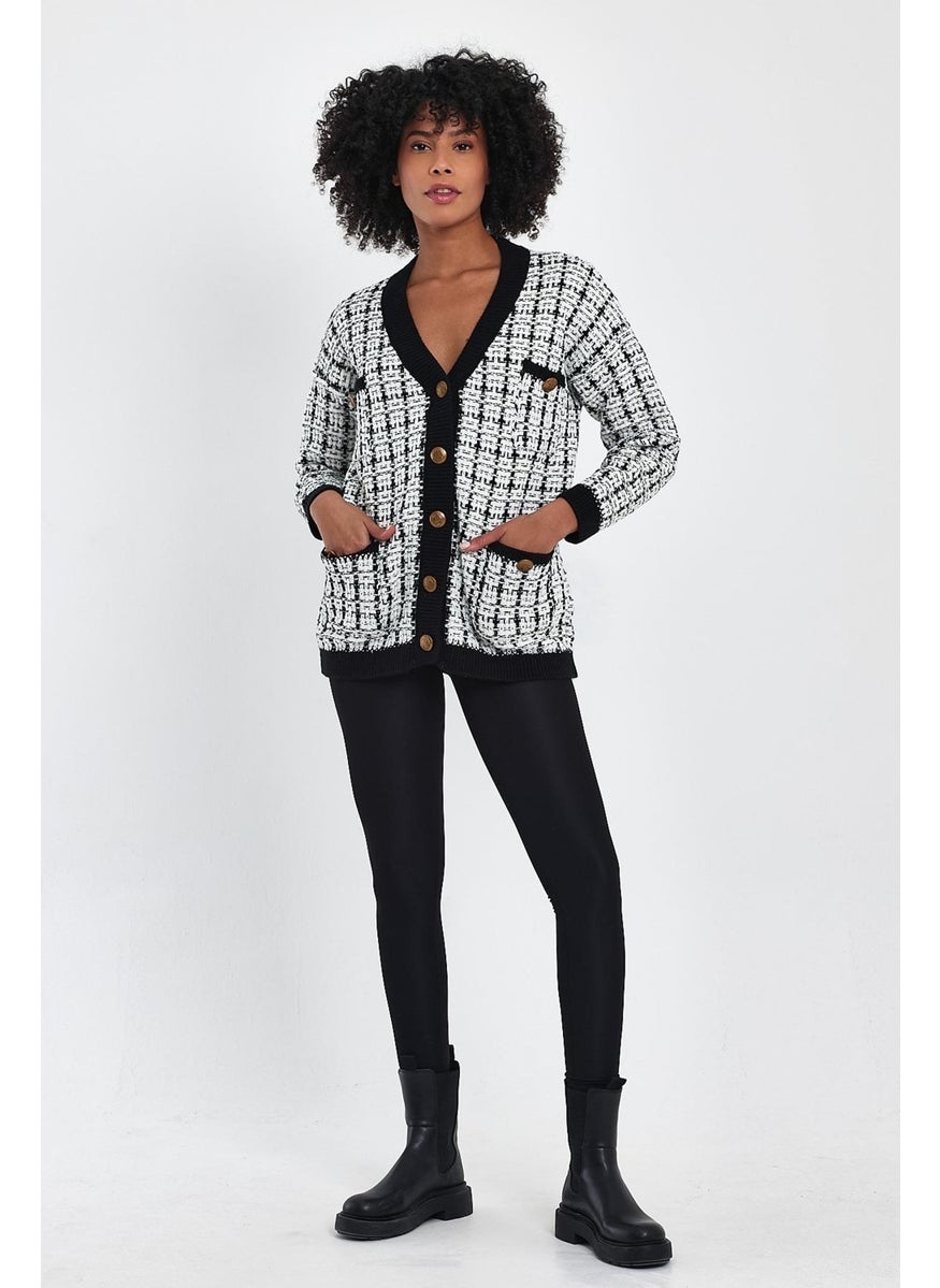 Alexander Gardi Patterned Pocket Knitted Cardigan (A91022-S)  - Image 3
