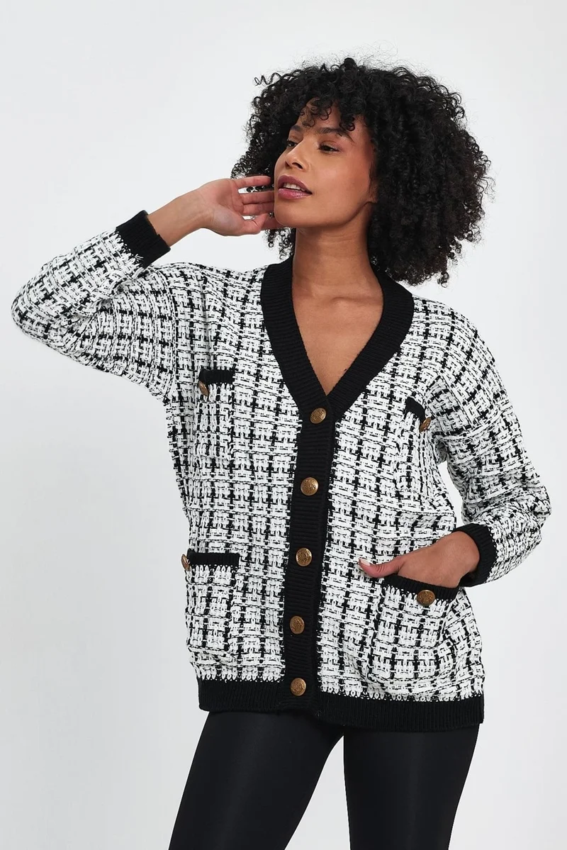 الكسندر جاردي Patterned Pocket Knitted Cardigan (A91022-S)