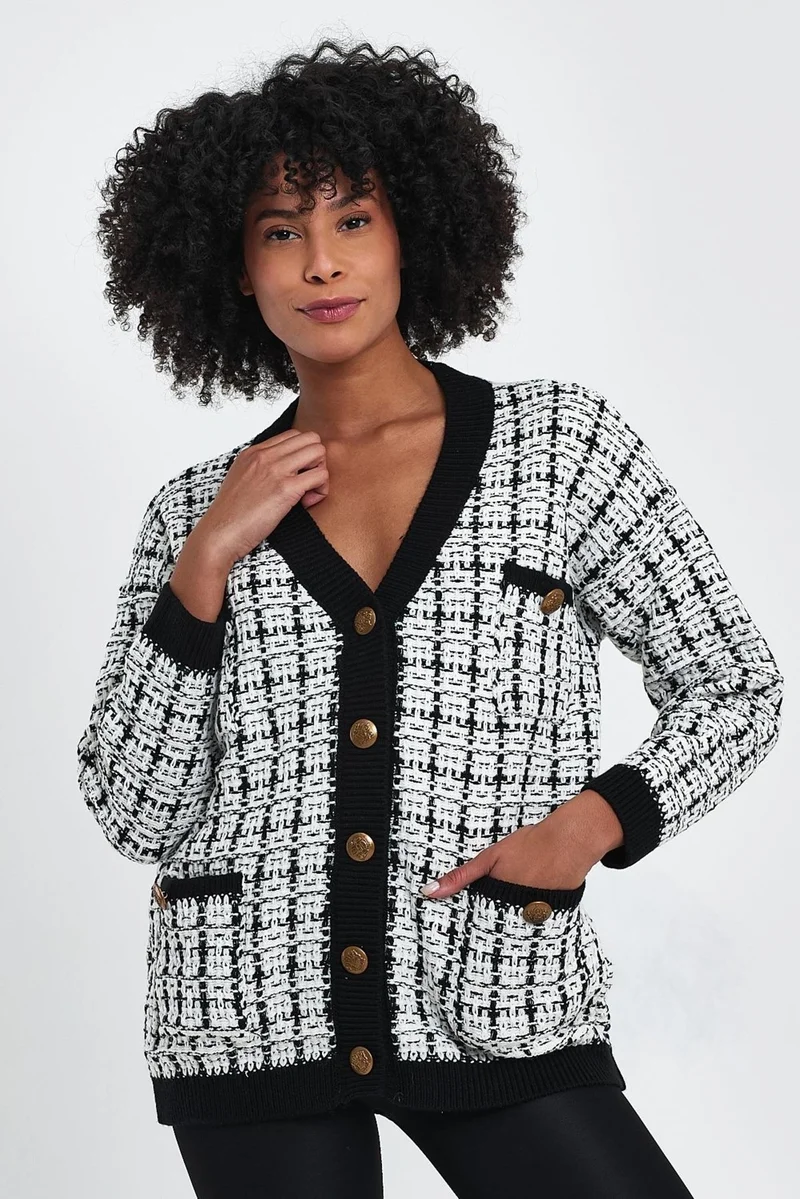 الكسندر جاردي Patterned Pocket Knitted Cardigan (A91022-S)