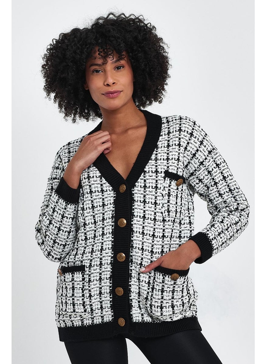 Alexander Gardi Patterned Pocket Knitted Cardigan (A91022-S)  - Image 4