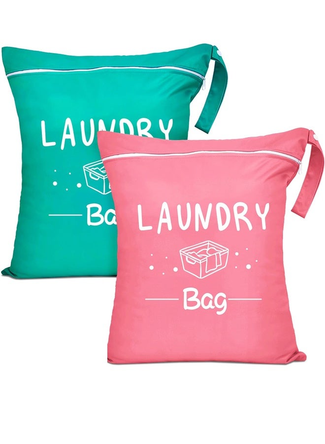 2 قطعة حقيبة غسيل سفر كبيرة مقاومة للماء وحقيبة جافة قابلة للغسل وحقيبة ملابس متسخة وحقيبة ملابس سباحة وحقيبة تمرين للصالة الرياضية وملابس غسيل وملابس مبللة وملابس سباحة ويوغا - Image 1