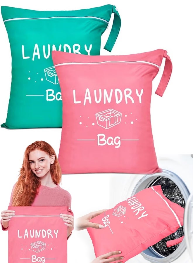 2 Pcs Large Travel Laundry Bag Waterproof Wet Dry Bag Washable Dirty Clothes Bag Bathing Suit Workout Bag for Gym Clothes Laundry Wet Clothes Swimming Yoga - Image 1