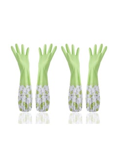 MobFest MobFest Reusable Winter Warm Dish Washing Kitchen Cleaning Multipurpose Household Gloves With Inner Cotton Fleece Lining Elbow Length 2 Pair 
