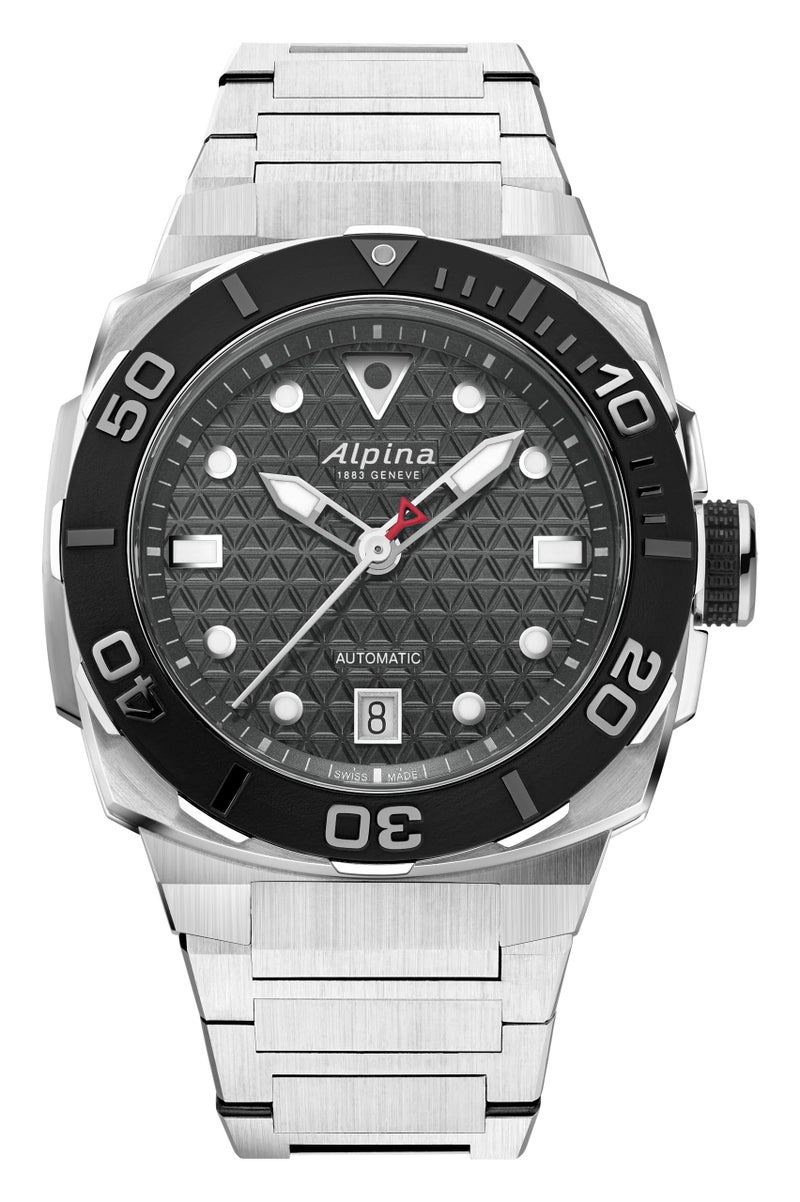 Alpina Men's Automatic Seastrong Watch, Silver-Tone Stainless Steel Bracelet, Gray Dial, Date Style: AL-525G3VE6B - Image 1