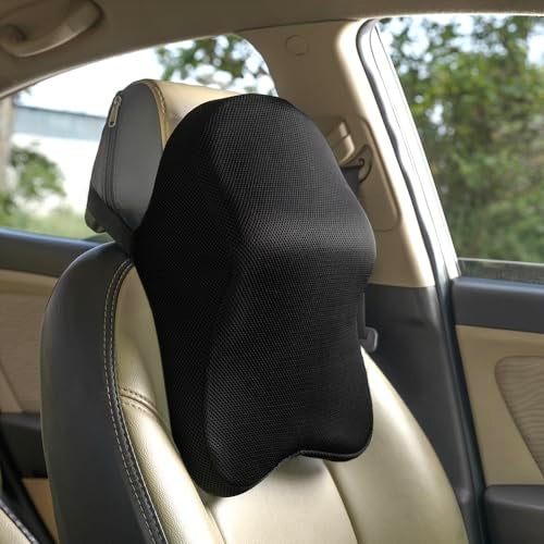Wakefit Neck Pillow for Car | 3 in 1 Car Neck Pillow | Neck Rest, Head Rest Pillow, Memory Foam, Medium (Black - Set of 1) - Image 1