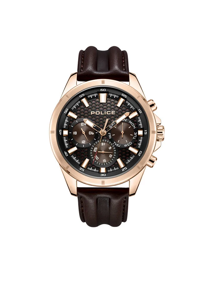 بوليس Chronograph Leather Wrist Watch PEWJF2204103 - 45mm -Brown