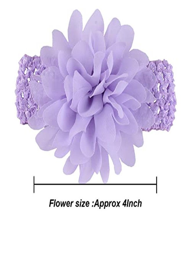 FAMEZA 6 Colors Baby Girls Headbands 4" Chiffon Flower Soft Stretchy Hair Band Hair Accessories for Baby Girls Toddler Infants Newborns - Image 3