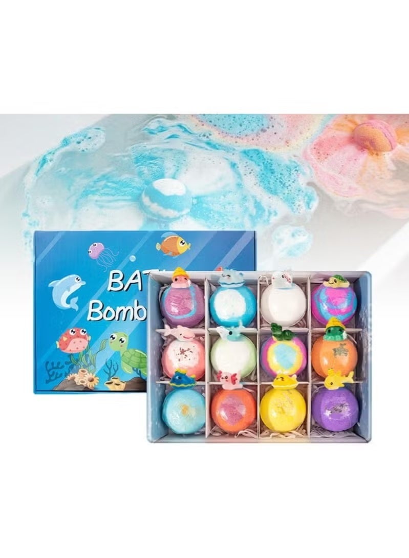 Premium Bath Bomb Gift Set, 12 Handcrafted Ocean Escape Bath Bombs for Relaxation - Image 1