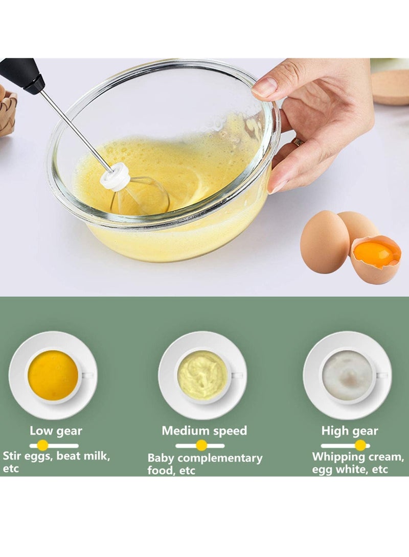 Rechargeable Milk Frother 3 Speeds Handheld Foam Maker With Stainless Whisk For Coffee, Latte, Cappuccino, Chocolate, Milk Tea, Coconut Milk, Durable Frother Drink Mixer, Lc-Mrkmixer  - Image 2