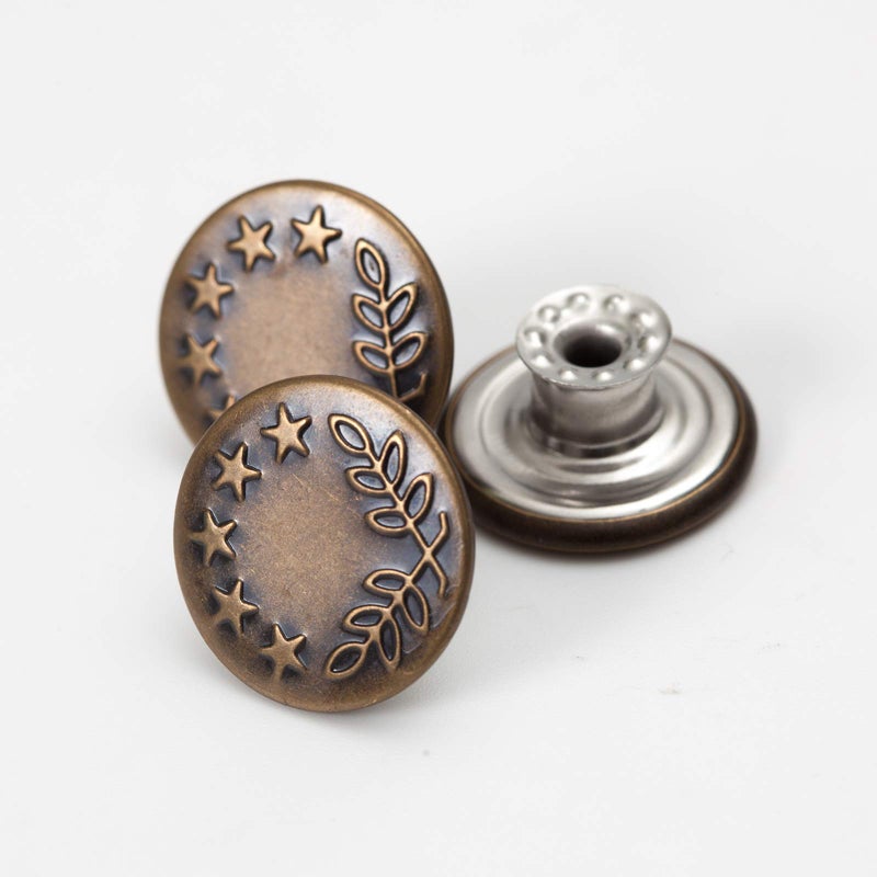 MASONEE 20 Sets 17mm Replacement Jeans Buttons Pants Metal Button Snap Denim Buttons Replacement Kit Suspender No Sew Buttons with Rivets - Image 5