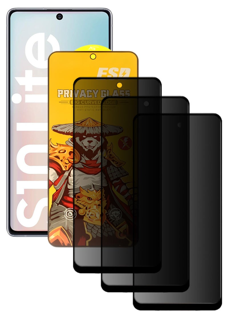 ESD 3 Pieces Tempered Dustproof Privacy Glass Screen Protector Compatible For Samsung Galaxy S10 Lite - Image 1
