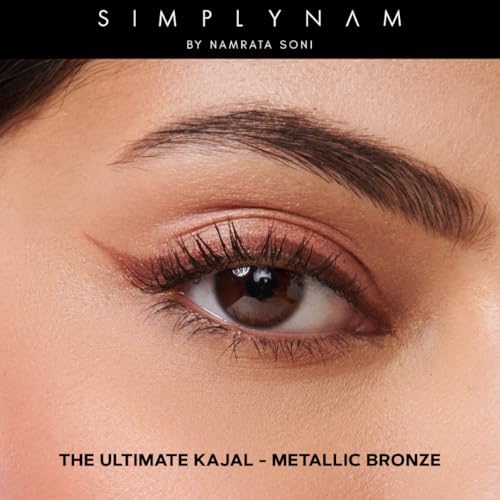 SIMPLYNAM Ultimate Kajal | 1 Stroke Intense Color Payoff | Water Resistant | Long-Lasting & Smudge-Proof | Safe for Sensitive Eyes | 7X More Product | In-Built Sharpener & Smudger | Metallic Bronze - Image 2
