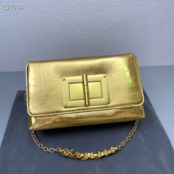 Luxury Large Hardware Crocodile Pattern Chain And Leather Small Bag Women'S 2022 New Armpit Shoulder Turn Buckle Flip Bag - Image 1