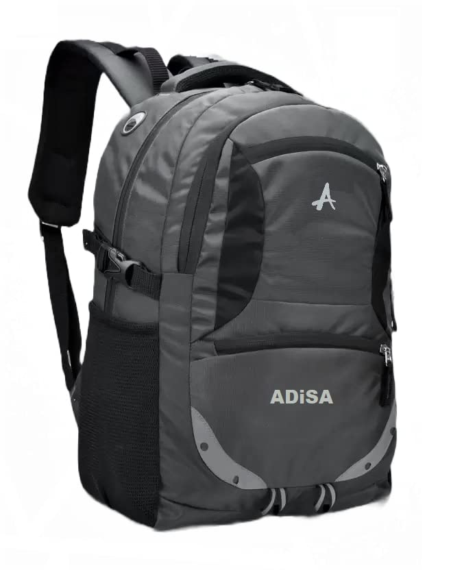 ADISA 32L large laptop backpack office bag college travel back pack with rain cover (Grey) - Image 3
