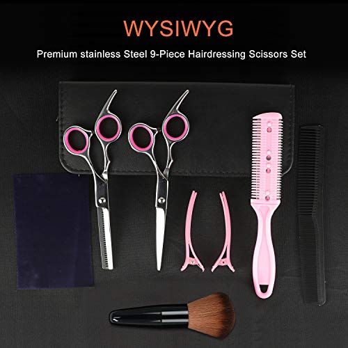 Sirabe 9 PCS Hair Cutting Scissors Thinning Shears Kit, Professional Haircut Scissors Set, Barber Hairdressing Texturizing Shears Tools for Salon Home Men Women Kids Adults Pet - Image 5
