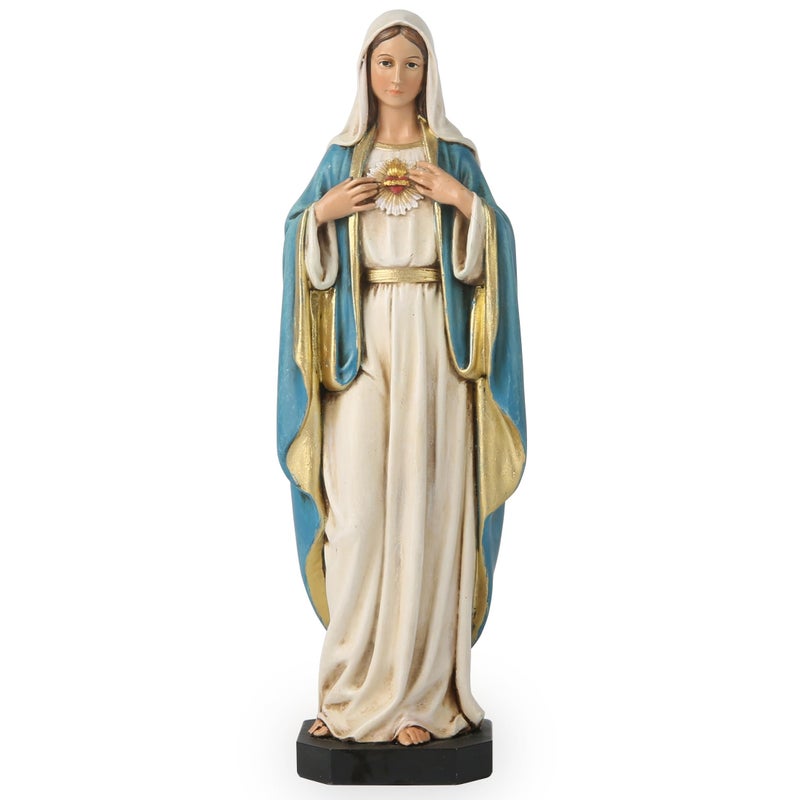 BC Catholic Immaculate Heart of Mary Figure 6 H Blessed Holy Mother Virgin Mary Statue for Home Religious Gifts to MomDevout Home Decor Classical Renaissance Sculpture Handpainted by Buildclassic
