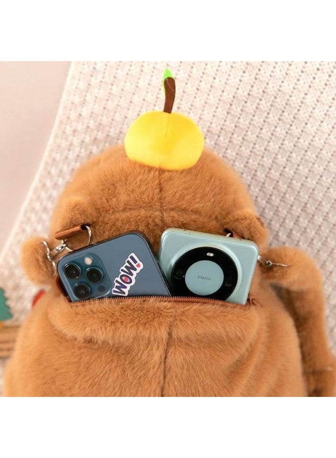 Cute Capibala Bag Ugly Cute Capybara Backpack Plush Doll Backpack Grab Doll Manufacturers Wholesale-Colour:Plush Shoulder Strap-High:40cm - Image 5