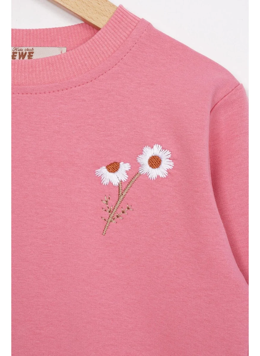 Acar Daisy Embroidered Rose Color Girl Tracksuit