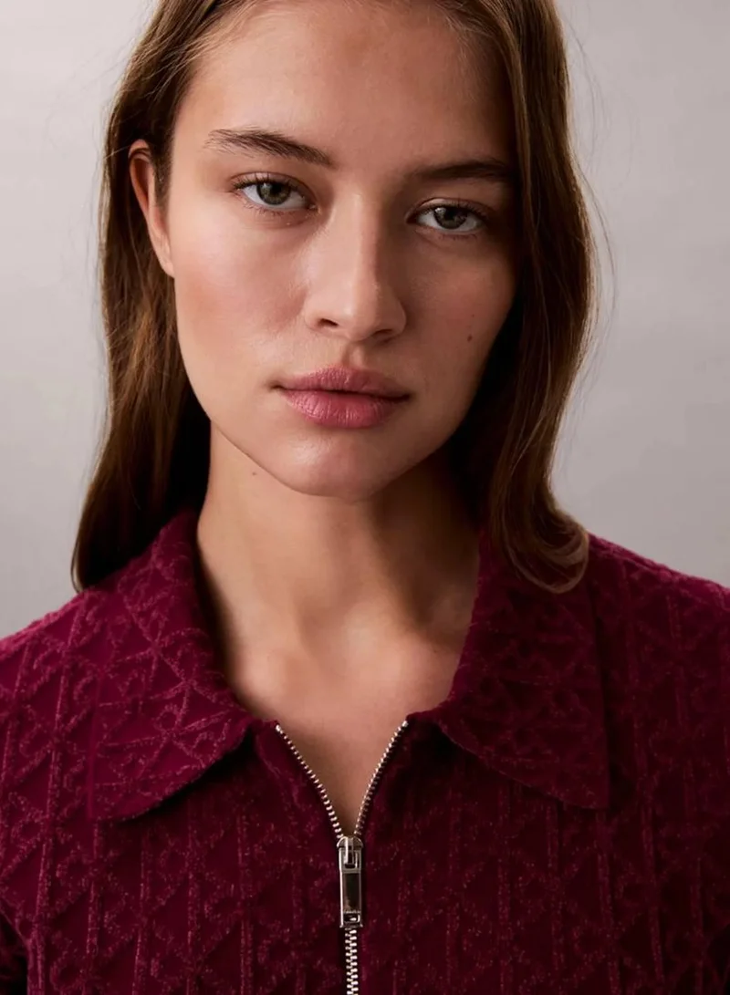 Calvin Klein Berry Glaze Combo Textured Sweater for Women | Best Price UAE
