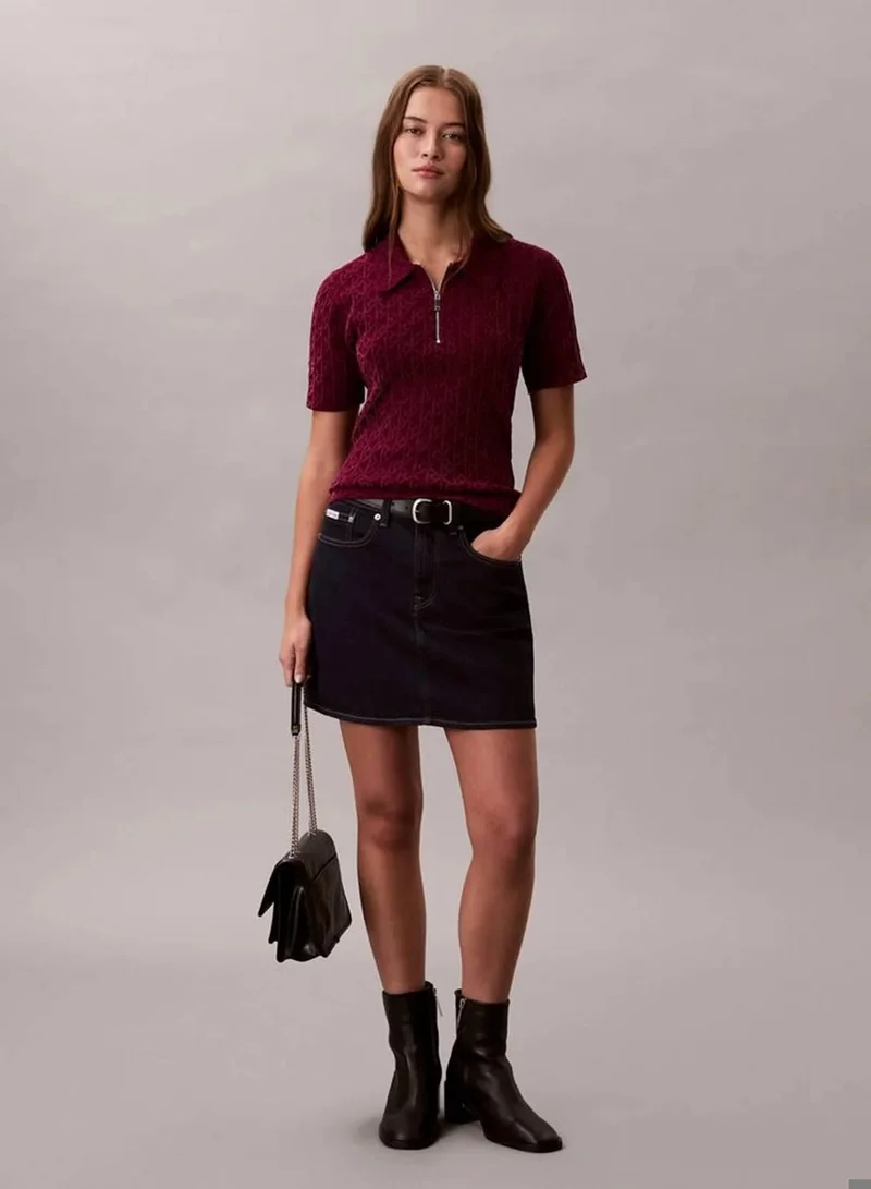 Calvin Klein Berry Glaze Combo Textured Sweater for Women | Best Price UAE