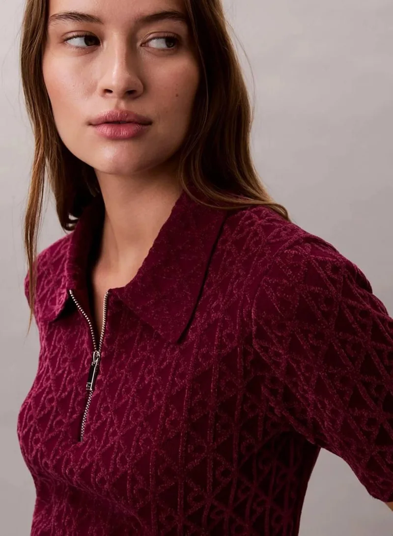 Calvin Klein Berry Glaze Combo Textured Sweater for Women | Best Price UAE